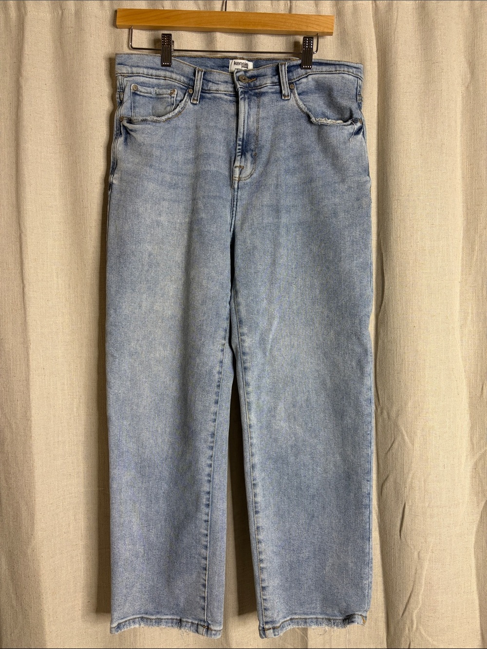 Kensie Light Blue High-Rise Straight Jeans